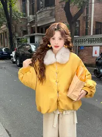 温舒敏【绒绒暖意】带毛领 两面穿加绒加厚冬季保暖外套MQ5269343