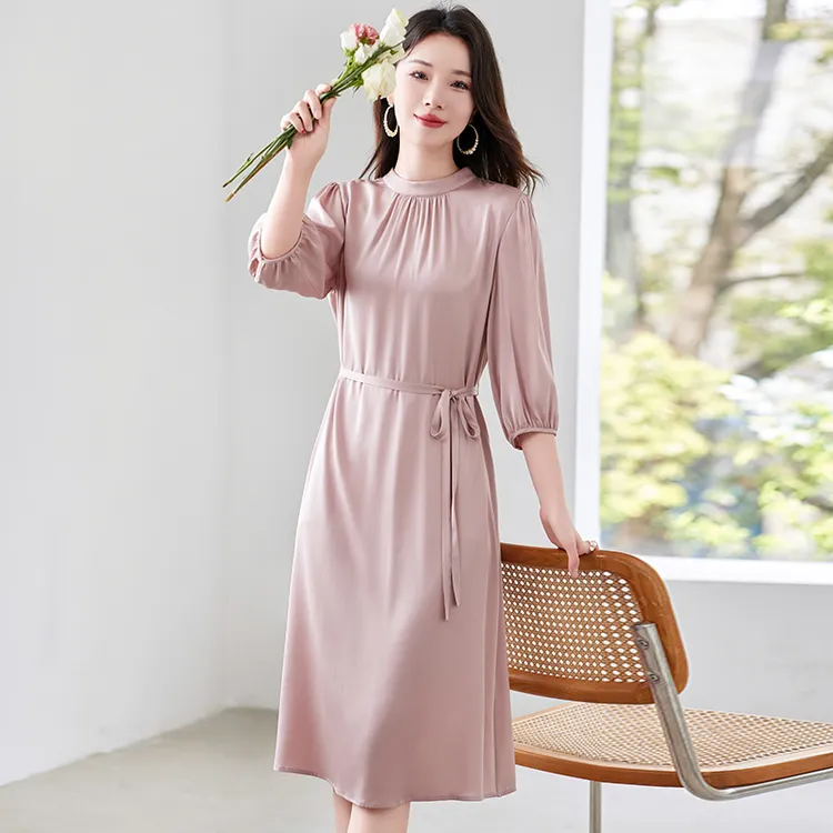 新款桑蚕丝真丝气质显瘦女装连衣裙82496260