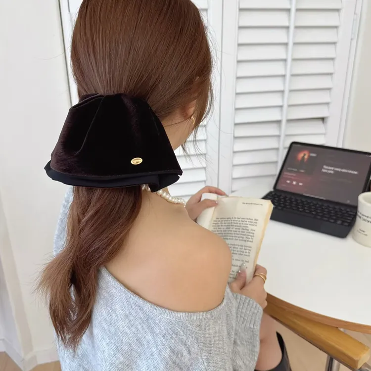 发夹秋冬黑色可爱网红时尚法式发卡气质边夹低马尾头绳抓夹发箍