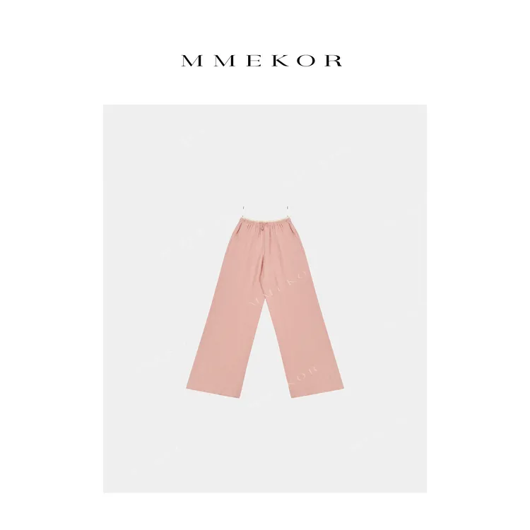 MMEKOR“口碑粉麻裤”2025新款活力常青藤百搭休闲裤 79729