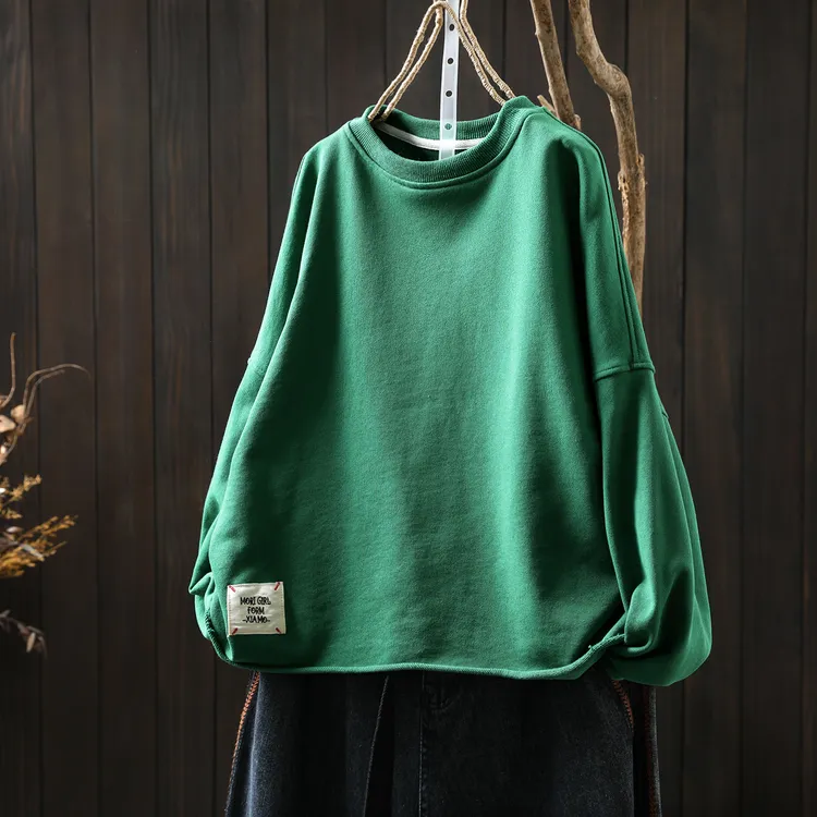 卫衣女新款2026爆款春时尚毛圈棉洋气无帽时尚巨好看洋气大码上衣