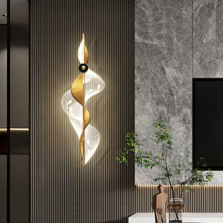 原创轻奢高级感装饰画客厅电视背景墙格栅壁灯画卧室床头创意挂画