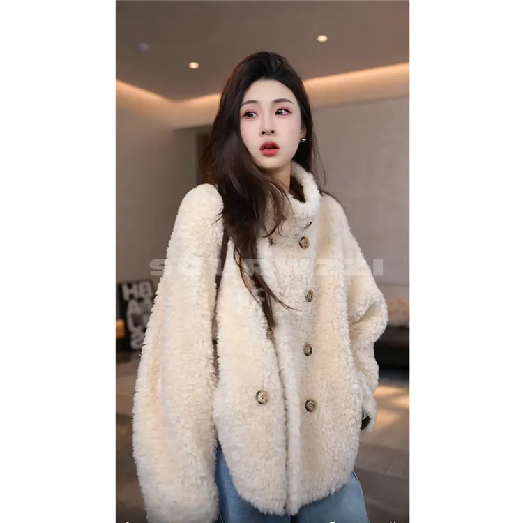 SOURWZZI/所姿新款双面穿冬季时尚休闲轻奢女士羊毛外套SZ-25707