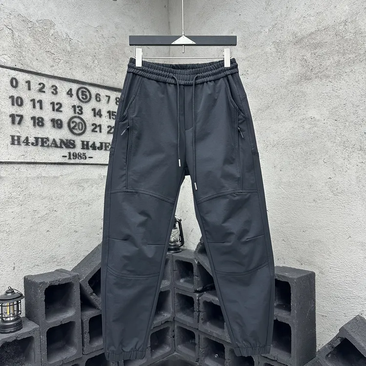8800新款潮牌时尚户外工装休闲裤宽松百搭高级感束脚拼接弯刀裤