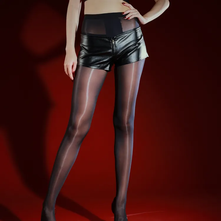 黑色男士紧身薄款保暖裤连袜款九分款高腰面料丝滑薄款修身舒适