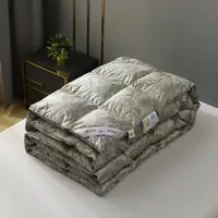 高端羽绒被立体印花100保暖被面料羽绒被极简风0g简约被芯冬被