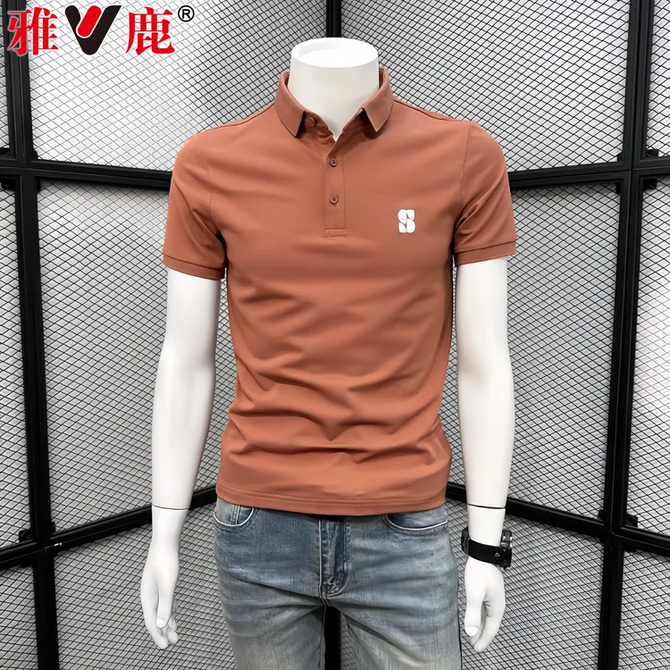 V/雅鹿POLO衫男士短袖t恤夏季新款休闲半袖高端时尚潮流修身体恤