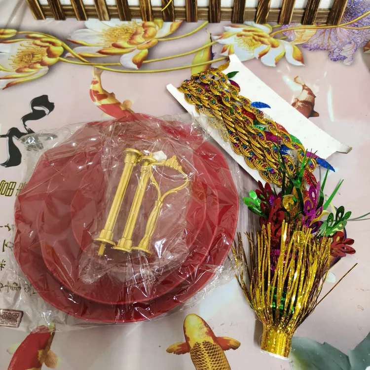 喜庆元宝红桃粿果冻盒装材料包