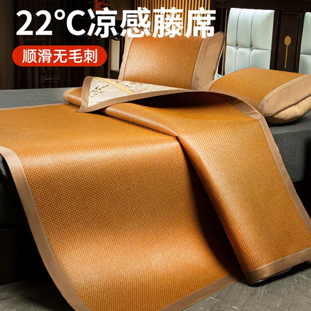 冰丝凉席夏季2024新款单人席子冬夏两用可机洗家用夏天可折叠藤席