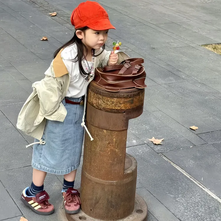 小惜亦2025春季新款女童套装白色长袖T恤上衣牛仔半裙休闲两件套