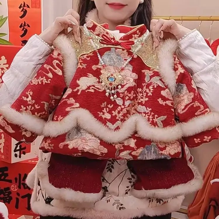 满印加厚加绒两件套（送项链）