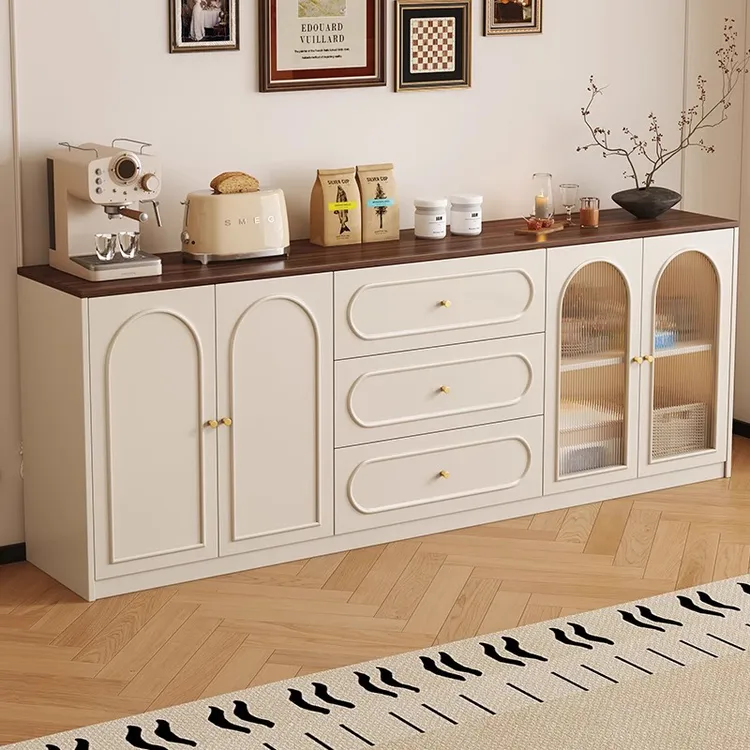 实木餐边家用门口收纳大容量厨房茶水柜一体玄关客厅靠墙储物柜子