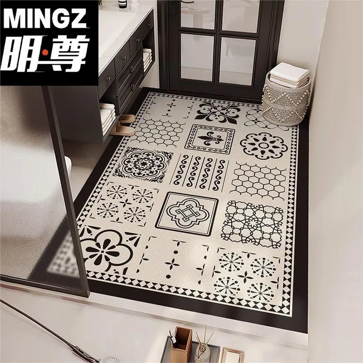 卫生间地垫硅藻泥浴室吸水防滑地铺垫洗手台全铺地毯入户门口脚垫