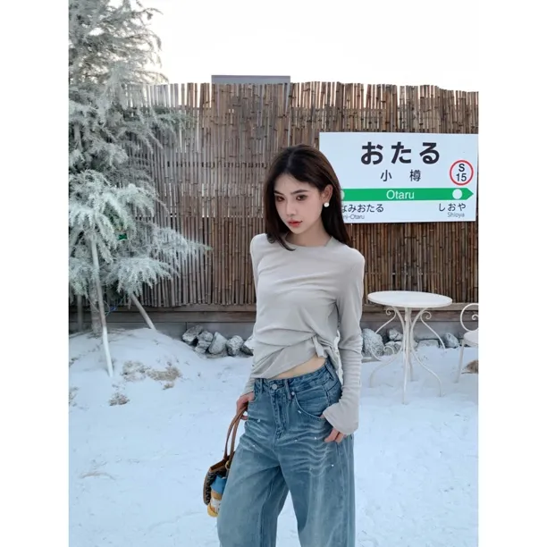 【赵小小&无限回购 舒适零负担】8816 微透面膜长袖舒适打底衫上衣