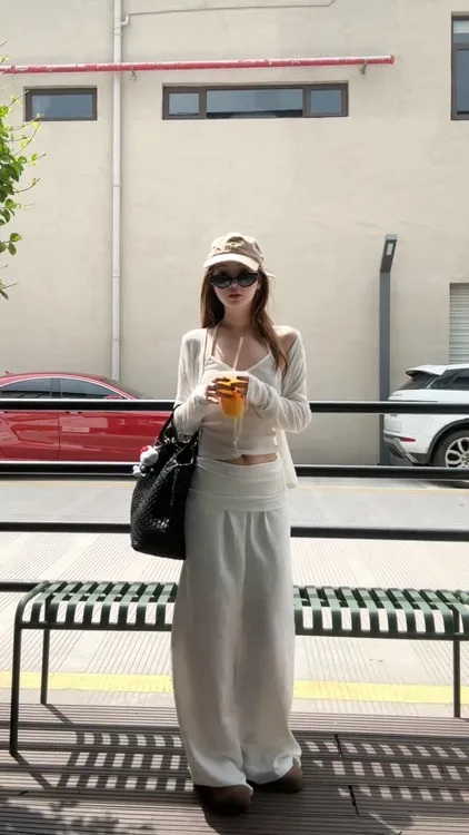 2025新款休闲套装气质显瘦长袖小众御姐设计感上衣女宽松阔腿裤子