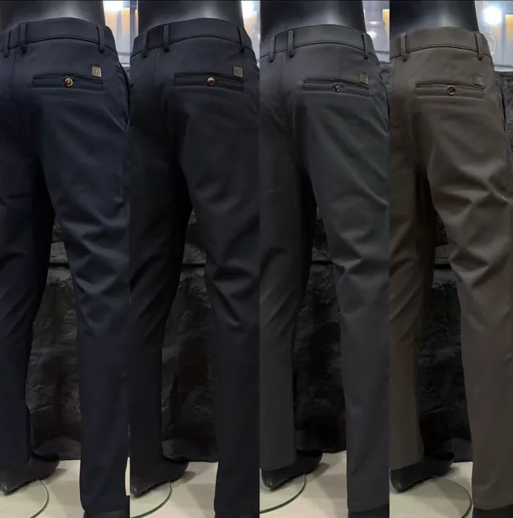 冬季男士休闲裤时尚保暖加厚不臃肿男裤修身商务水洗免烫舒适裤子