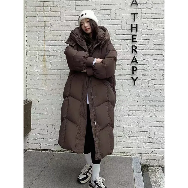 波司登极地联名爆款2025冬季新款羽绒服女长款过膝韩版宽松