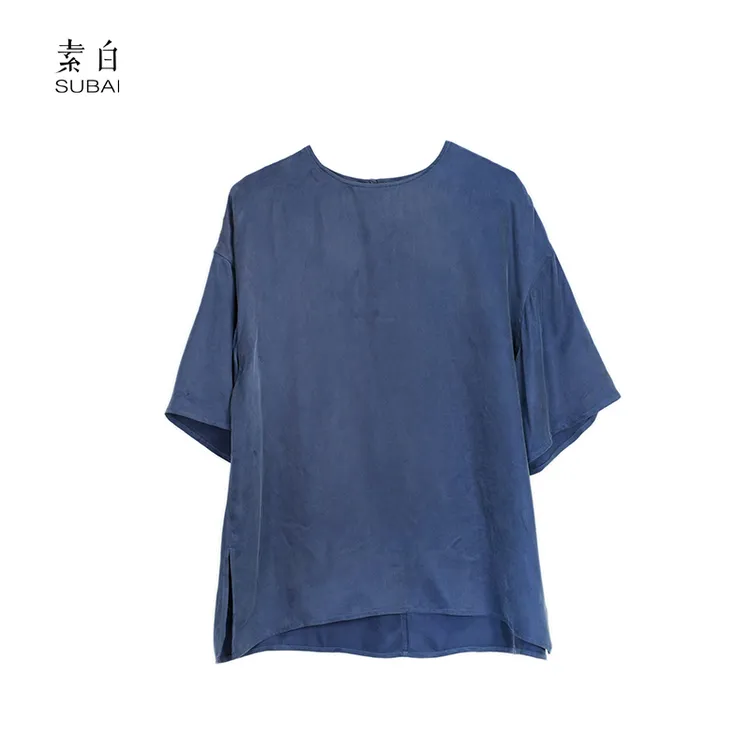 素白【懒人衫】慵懒时尚极简凉爽透气铜氨丝套头衬衫SB2504CS01437