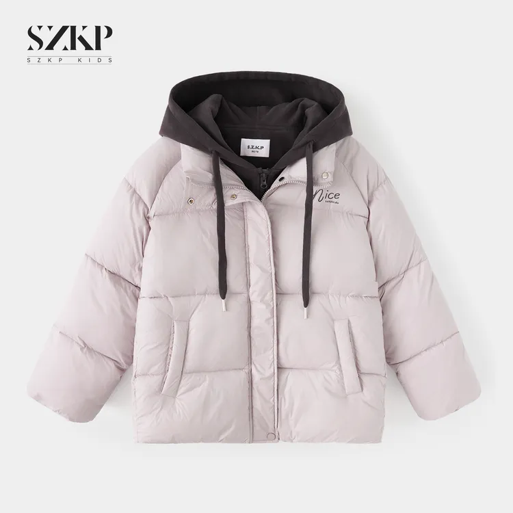 SZKP冬季新款女童保暖上衣中大童休闲时尚儿童棉衣外套XJYD557501