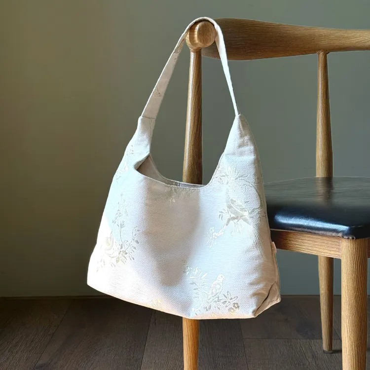 几礼新中式复古风黑金喜鹊印秋冬季单肩托特包腋下包大大号托特包