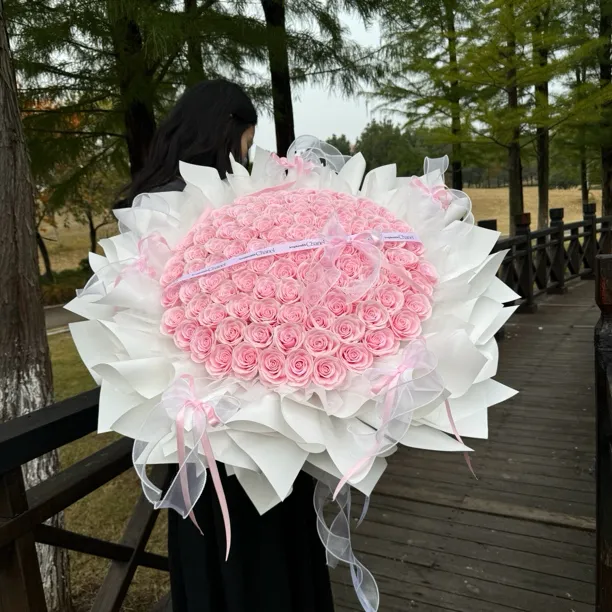 粉色玫瑰苏醒香皂永生花束超大生日礼物情人节送男女友送姐妹闺蜜