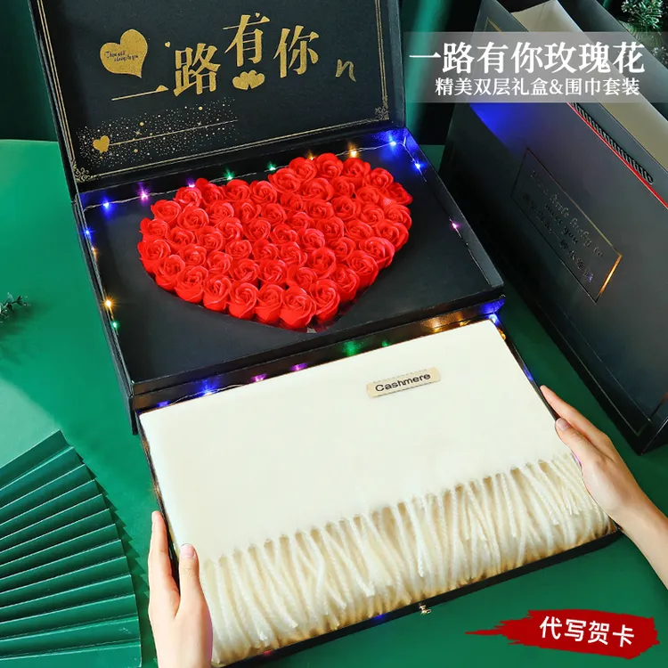 元旦跨年围巾送给女朋友女生生日礼物礼盒女款2025新款爆款圣诞节