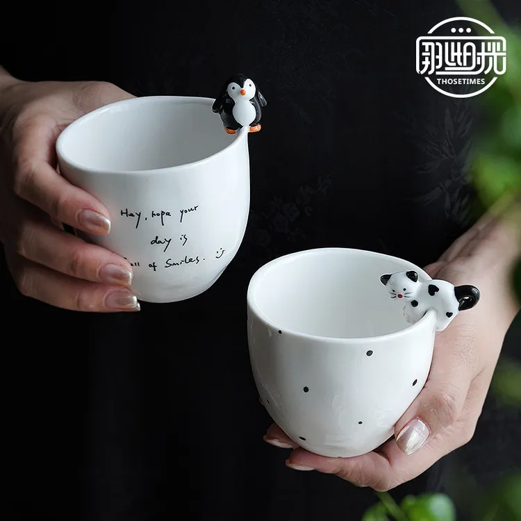 陶瓷马克杯可爱手握杯家用水杯牛奶杯送礼伴手礼釉下彩卡通咖啡杯