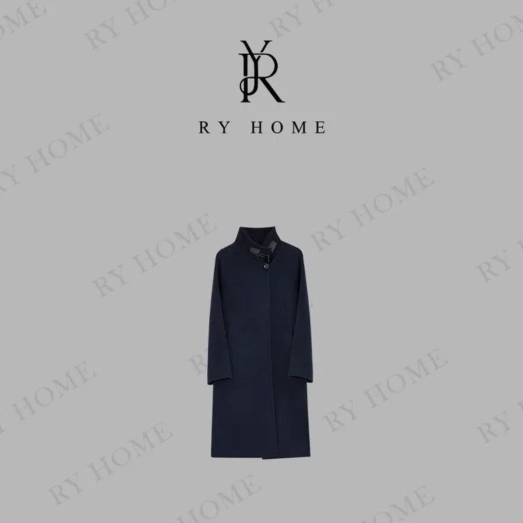 【容雨RYHOME】100%绵羊毛双面呢立领大衣外套253W2373