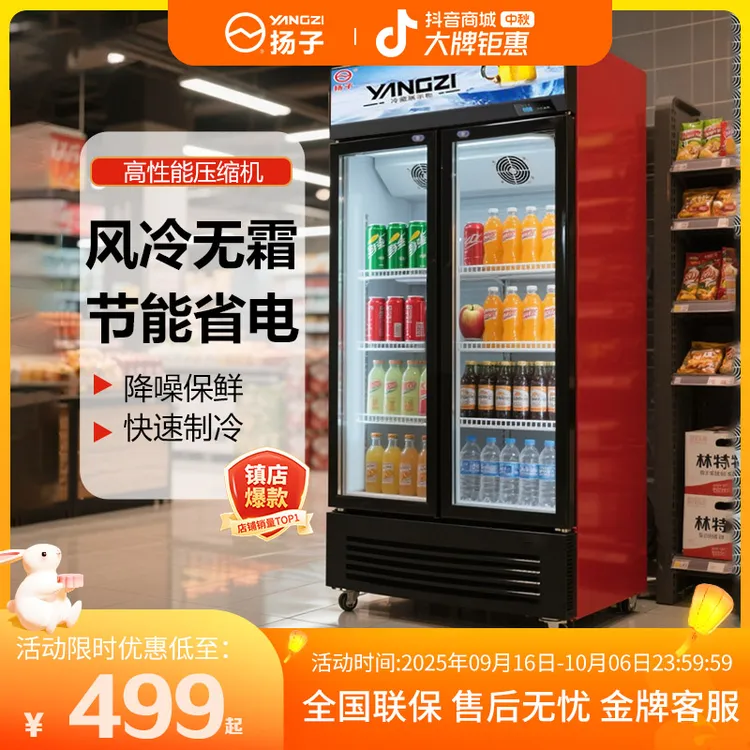 扬子单双门风冷水柜展示柜冷藏冰柜餐厅冷饮冷柜商用啤酒冰箱立式