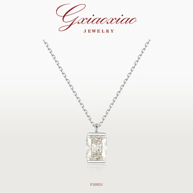 G XIAOXIAO 925银 轻奢气质高级感几何方糖百搭项链 F20X51