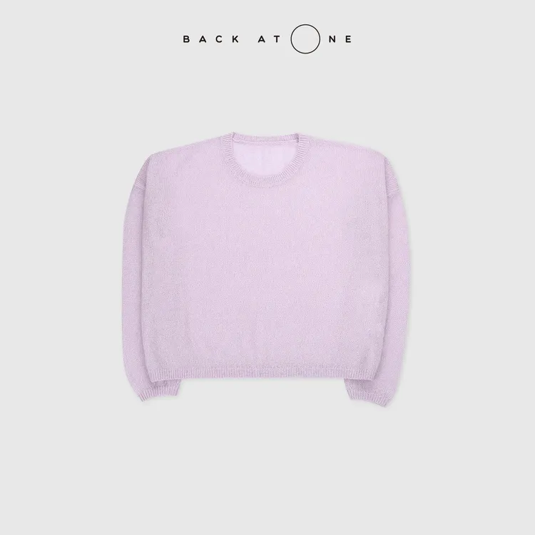 BACKATONE“浮生若梦” 羊驼混纺紫色廓形针织衫 BFF-1AB481H-K 