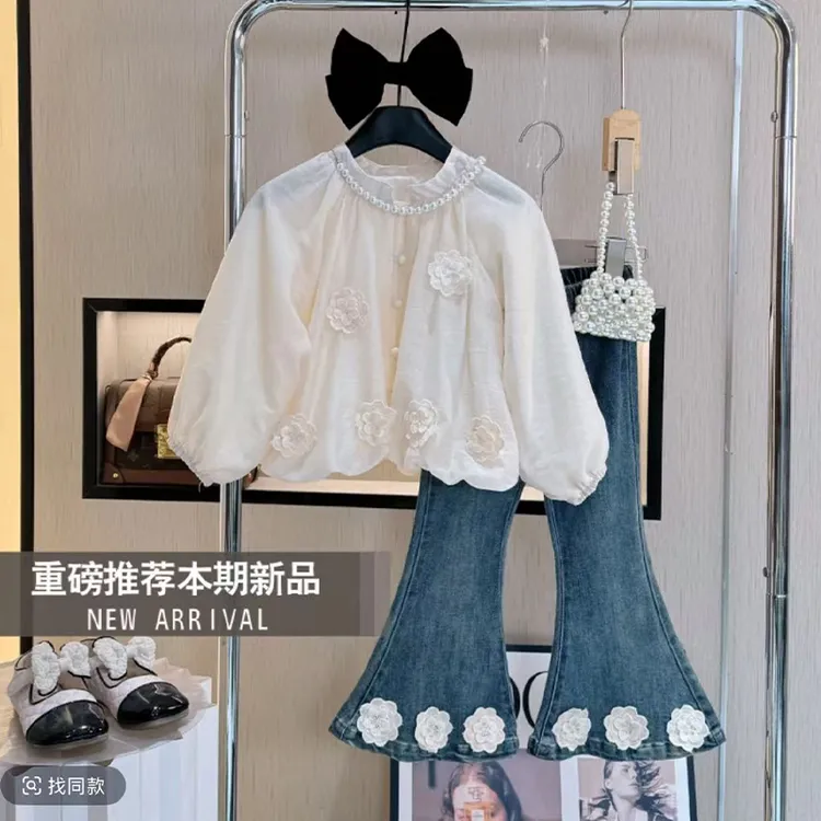 女童套装春装2025新款洋气儿童春秋装韩版休闲宝宝两件套网红秋季