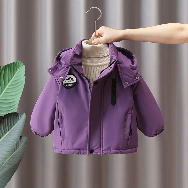 男童加绒外套秋冬装2025新款宝宝棉袄加厚冲锋衣儿童冬季男孩棉服