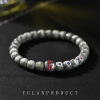 925银银制品 钰澜文玩【守护】星月菩提-8*7冰透四钻镶嵌+守护隔珠