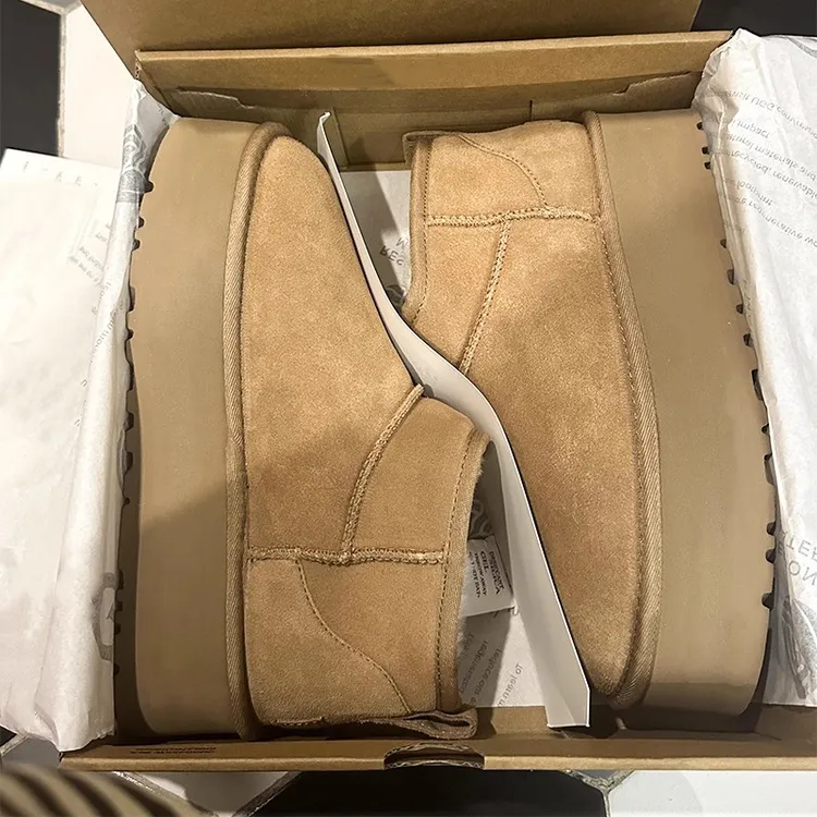 皮毛一体厚底雪地靴男女2025冬季新款加绒加厚保暖外穿防滑棉鞋潮