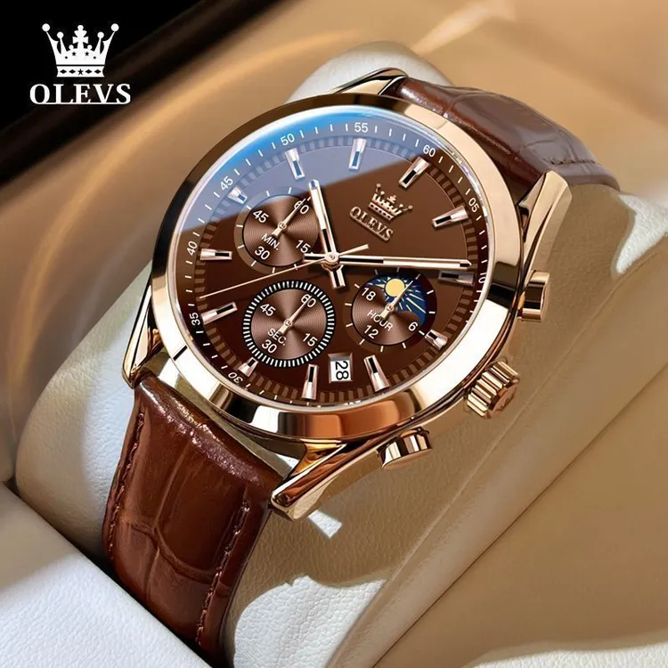 瑞士认证欧利时正品手表男士高档帅气多功能时尚新款夜光防水男表