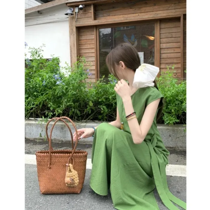 夏季新野~设计感轻熟风连衣裙束腰显瘦气质裙子3215#