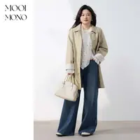 MOOI MONO"人间茶百"显瘦气质休闲百搭袖口绣花长袖风衣 W032H53
