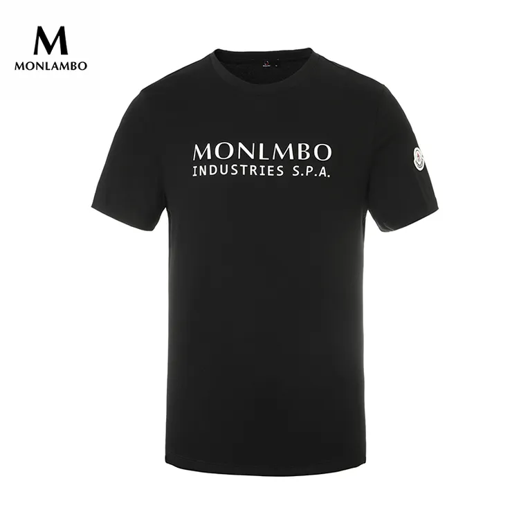 MONLAMBO/2025夏季新款亲肤透气舒适轻奢发泡高级感男款圆领短袖