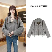 FANRUI/泛芮「手稿重构」羊毛气质设计感宽松慵懒针织短外套B17391