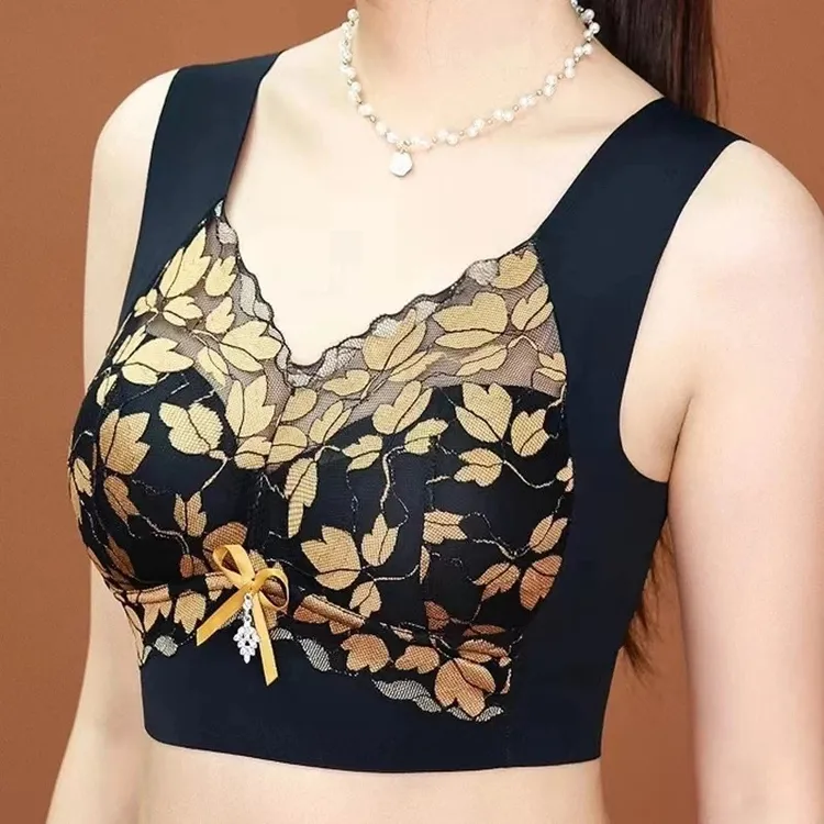 固定杯无痕美背内衣大胸显小背心式文胸聚拢收副乳大码背心816