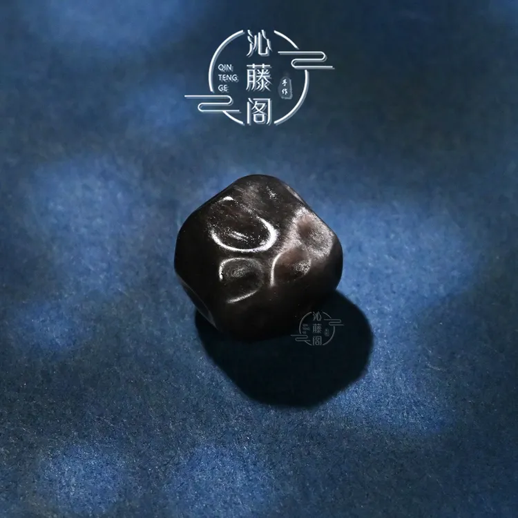 8/10/12MM银曜石深坑无相老型散珠文玩手串DIY配饰配珠腰珠单珠子