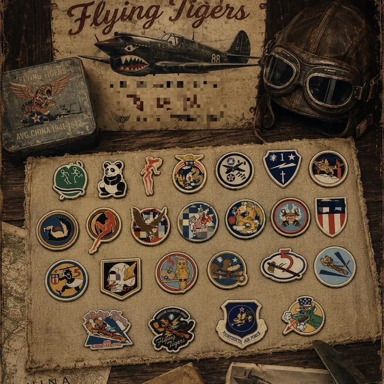 飞虎队flyingtigers队徽亚克力DIY背胶徽章