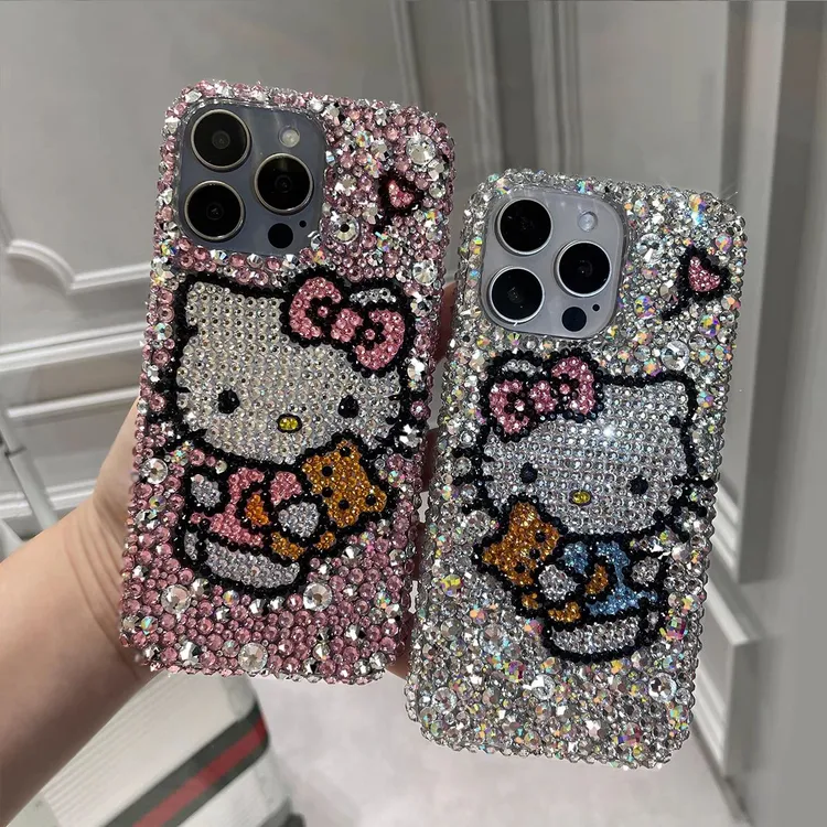 hellokitty满钻手机壳自己贴手机pro苹果hellokitty网红高级