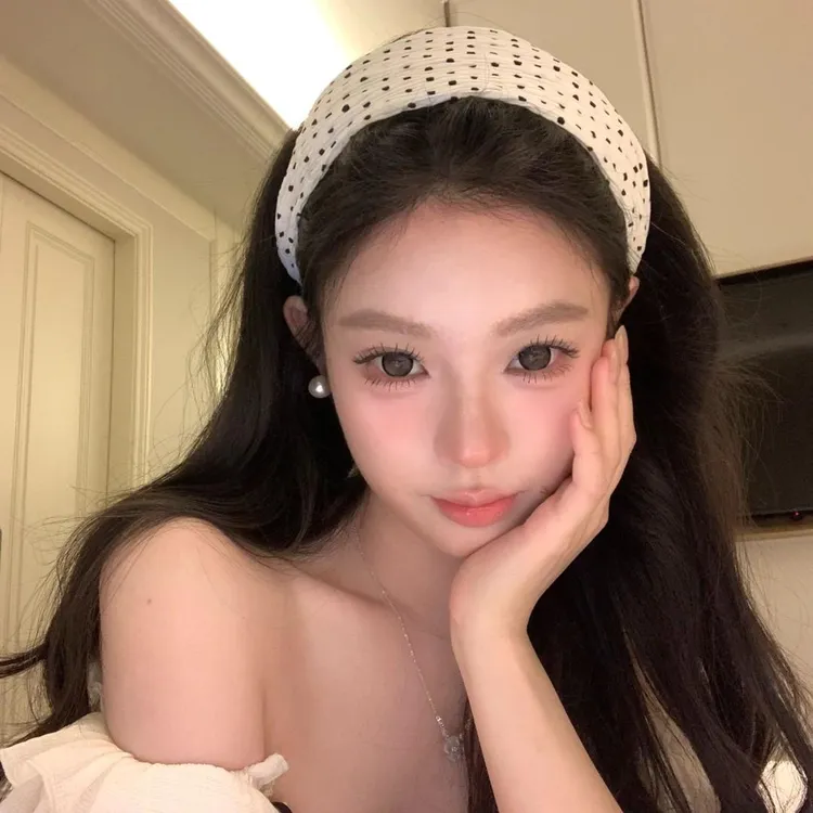 春夏韩系波点褶皱宽边发箍女高级感头箍日常百搭头饰发饰商品图