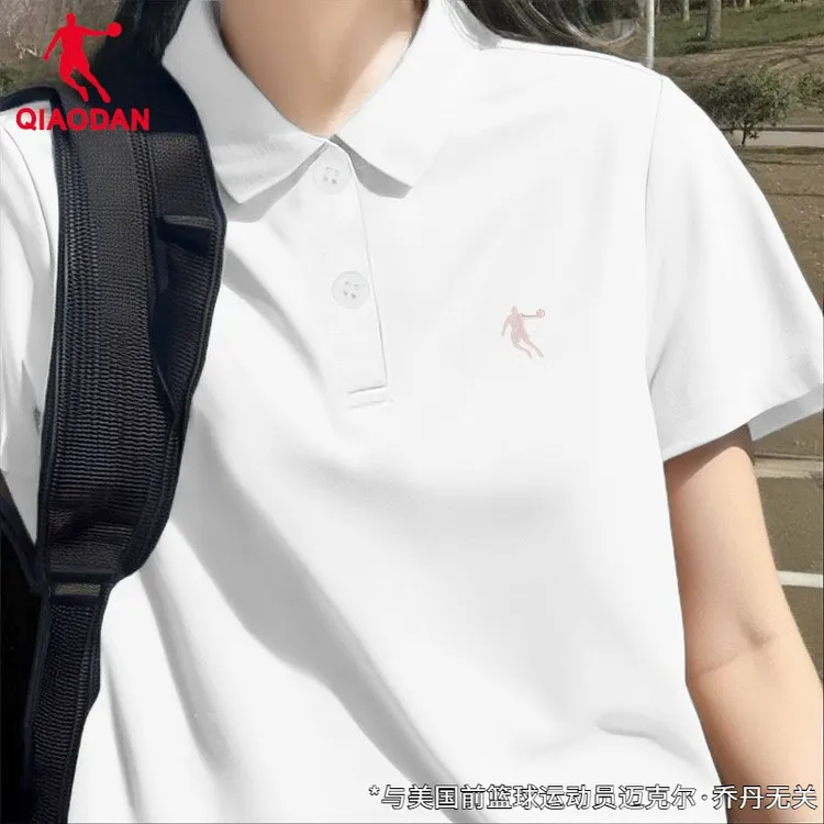 乔丹运动短袖女2025夏季新款POLO衫棉质翻领宽松休闲透气半袖上衣
