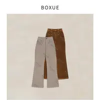 BOXUE“臻珠”2025秋冬加绒加厚灯芯绒直筒轻奢 裤子 #251023K5892