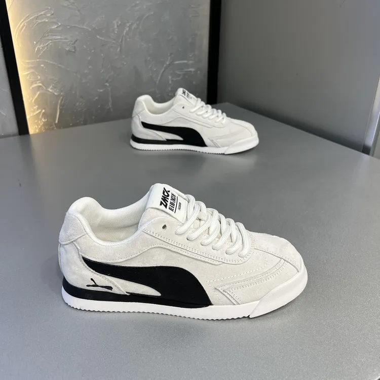 派66-359秋季新款韩版低帮男鞋皮面百搭休闲鞋男士板鞋阿甘鞋