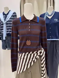 条纹高品质针织上衣81850