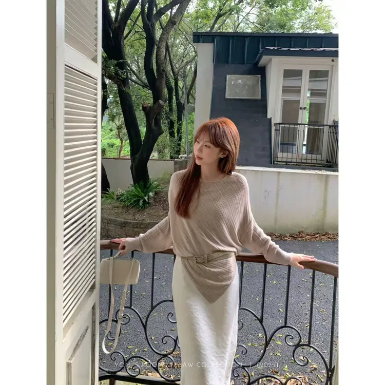 【现货】YOMI小个子【柏林秋风】绵羊毛极简风毛织休闲显瘦毛衣女秋季